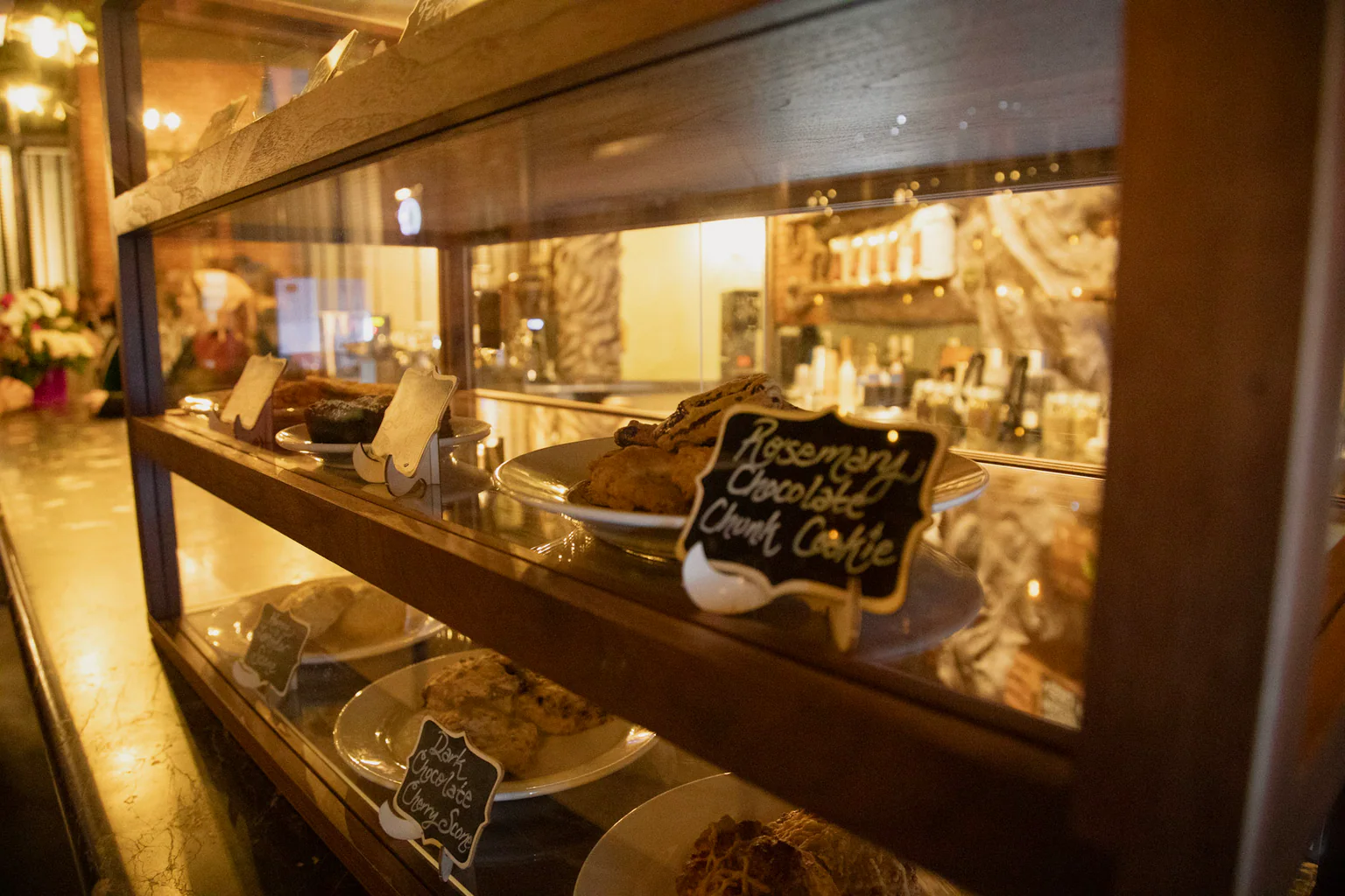 The pastry counter and warm interior of The Witch’s Cottage in North Hollywood.